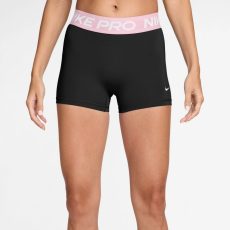 Nike Pro közepesderekú fekete/rózsaszín női feszes rövidnadrág
