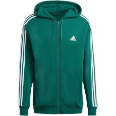 adidas Essentials 3 csíkos kapucnis sötétzöld férfi szabadidő felső