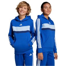 adidas Seasonal Essentials Tiberio 3-Stripes kapucnis kék gyerek pulóver