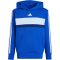 adidas Seasonal Essentials Tiberio 3-Stripes kapucnis kék gyerek pulóver