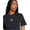 adidas Essentials 3 csíkos pamut fekete női póló