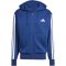 adidas Essentials 3 csíkos kapucnis kék férfi cipzáros felső