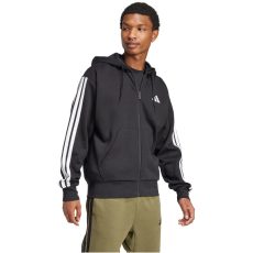 adidas Essentials 3 csíkos kapucnis fekete férfi cipzáros felső