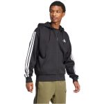   adidas Essentials 3 csíkos kapucnis fekete férfi cipzáros felső