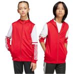adidas Squadra 25 kapucnis piros gyerek cipzáros felső