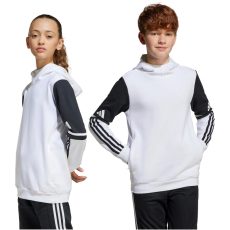 adidas Squadra 25 pamut kapucnis fehér gyerek pulóver