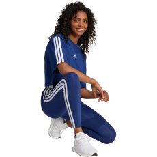 adidas Essentials 3 csíkos pamut sötétkék női feszes nadrág