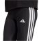 adidas Essentials 3 csíkos pamut fekete női feszes nadrág
