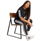    adidas Essentials 3 csíkos pamut fekete női feszes nadrág