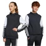 adidas Squadra 25 pamut kapucnis fekete gyerek pulóver