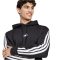 adidas Essentials 3-Stripes kapucnis fekete/fehér férfi pulóver