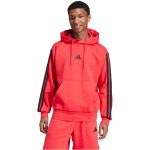 adidas Essentials 3 csíkos kapucnis piros férfi pulóver