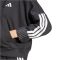 adidas Essentials 3-Stripes French Terry 1/4-cipzáras kapucnis fekete női pulóver