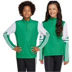 adidas Squadra 25 1/4 cipzáras zöld gyerek pulóver