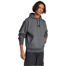 adidas Essentials 3-Stripes kapucnis sötétszürke férfi pulóver