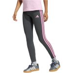   adidas Essentials 3-Stripes pamut sötétszürke/rózsaszín női feszes nadrág