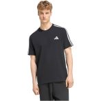  adidas Essentials 3 csíkos pamut fekete férfi póló