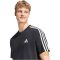  adidas Essentials 3 csíkos pamut fekete férfi póló