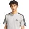 adidas Essentials 3 csíkos pamut szürke férfi póló