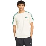 adidas Essentials 3 csíkos pamut bézs/zöld férfi póló