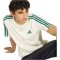 adidas Essentials 3 csíkos pamut bézs/zöld férfi póló