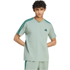 adidas Essentials 3 csíkos pamut zöld férfi póló