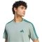 adidas Essentials 3 csíkos pamut zöld férfi póló