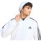 adidas Essentials 3 csíkos kapucnis fehér férfi szabadidő felső