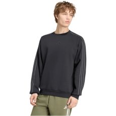 adidas Essentials 3 csíkos pamut fekete férfi pulóver