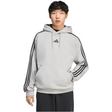  adidas Essentials 3 csíkos kapucnis szürke férfi pulóver