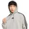  adidas Essentials 3 csíkos kapucnis szürke férfi pulóver