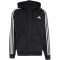 adidas Essentials 3 csíkos kapucnis fekete férfi szabadidő felső