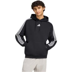 adidas Essentials 3 csíkos kapucnis fekete/fehér férfi pulóver