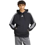   adidas Essentials 3 csíkos pamut kapucnis fekete férfi pulóver