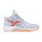 Mizuno Wave Momentum Pro Mid világoskék/narancs női kézilabda cipő Mizuno Wave Momentum Pro Mid világoskék/narancs női kézilabda cipő