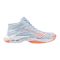 Mizuno Wave Ligthning Elite Mid világoskék/narancs női kézilabda cipő Mizuno Wave Ligthning Elite Mid világoskék/narancs női kézilabda cipő
